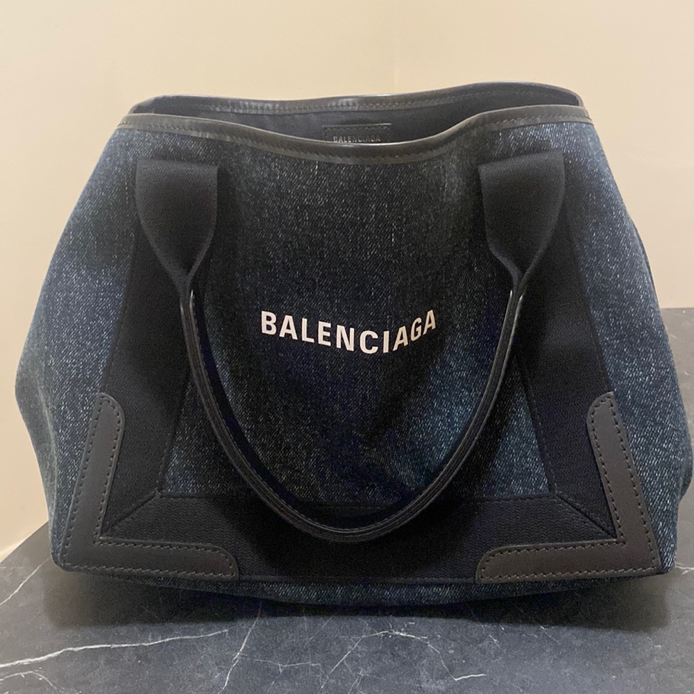 Balenciaga denim small tote bag